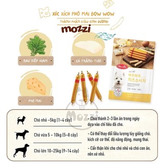 Snack cho chó Xúc xích phô mai Bowwow gói 240gr