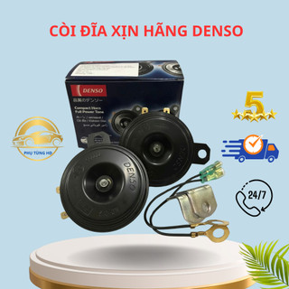 Còi đĩa - kèn đĩa 2 giắc 12V Denso Indonesia ( tặng kèm 2 giắc cắm và 2 pat phụ kiện )