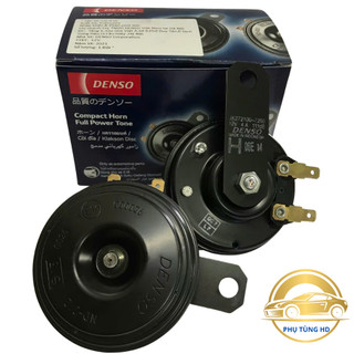 Còi đĩa - kèn đĩa 2 giắc 12V Denso Indonesia ( tặng kèm 2 giắc cắm và 2 pat phụ kiện )