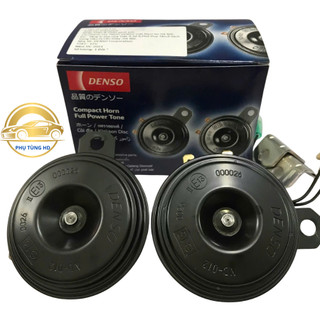 Còi đĩa - kèn đĩa 2 giắc 12V Denso Indonesia ( tặng kèm 2 giắc cắm và 2 pat phụ kiện )