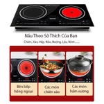 (CÔNG NGHỆ ĐỨC) Bếp Hồng Ngoại Đôi Âm Dương Bếp Điện Từ Đôi Đa Năng Bếp Đôi IH Công Suất 2200W Mặt Kính Cường Lực — ảnh 4