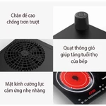 (CÔNG NGHỆ ĐỨC) Bếp Hồng Ngoại Đôi Âm Dương Bếp Điện Từ Đôi Đa Năng Bếp Đôi IH Công Suất 2200W Mặt Kính Cường Lực — ảnh 6