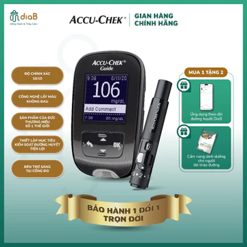 Máy Đo Đường Huyết Accu-Chek Guide - Màn Hình LCD Lớn - Chính Hãng Roche - Bảo hành 1 đổi 1 trọn đời