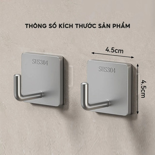 Móc treo tường chịu lực inox 304, móc dán tường siêu dính để treo đồ dùng đa năng