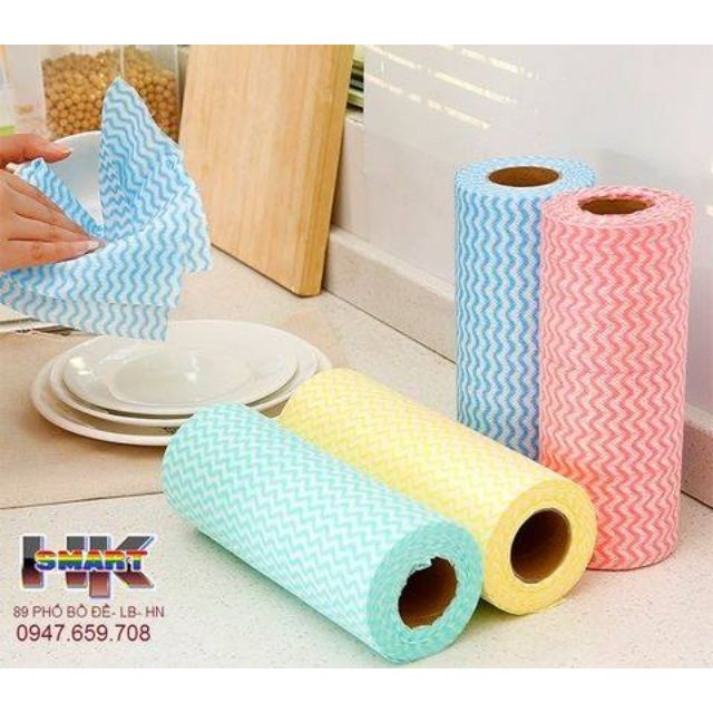 Cuộn Khăn Lau Bếp Thấm Nước Thấm Dầu Mỡ - Có Thể Giặt Được - Hàng Loại 1