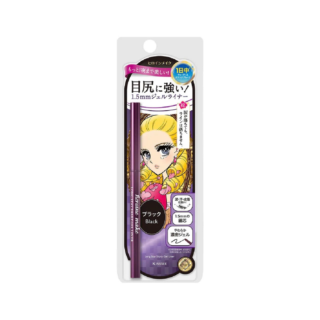 Bút Chì Gel Kẻ Mí Mắt Siêu Chống Trôi Dạng Xoay Kissme Heroine Make Long Stay Sharp Màu Đen 01