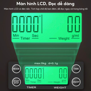 Cân Điện Tử Màn Hình LED 5kg/0.1g Chuyên Dụng Cho cà phê