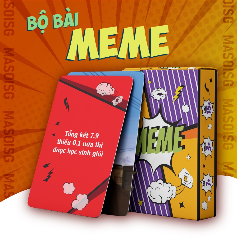 Bộ Bài Meme 50-200 Lá Giấy Cứng Hài Hước Vui Nhộn Chơi Nhóm Bạn Tiệc Tùng