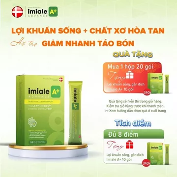 [Có quà tặng] IMILAE A+ Đan Mạch - Lợi khuẩn sống, gắn đích + chất xơ hòa tan hỗ trợ giảm nhanh TÁO BÓN