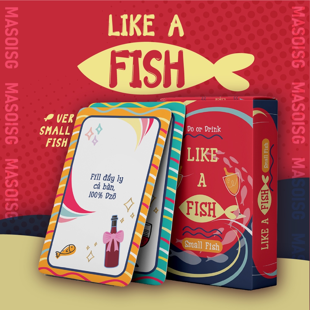 Bộ Bài Nhậu Drinking Game Do or Drink LIKE A FISH Thẻ Bài BoardGame 50 lá Thú Vị