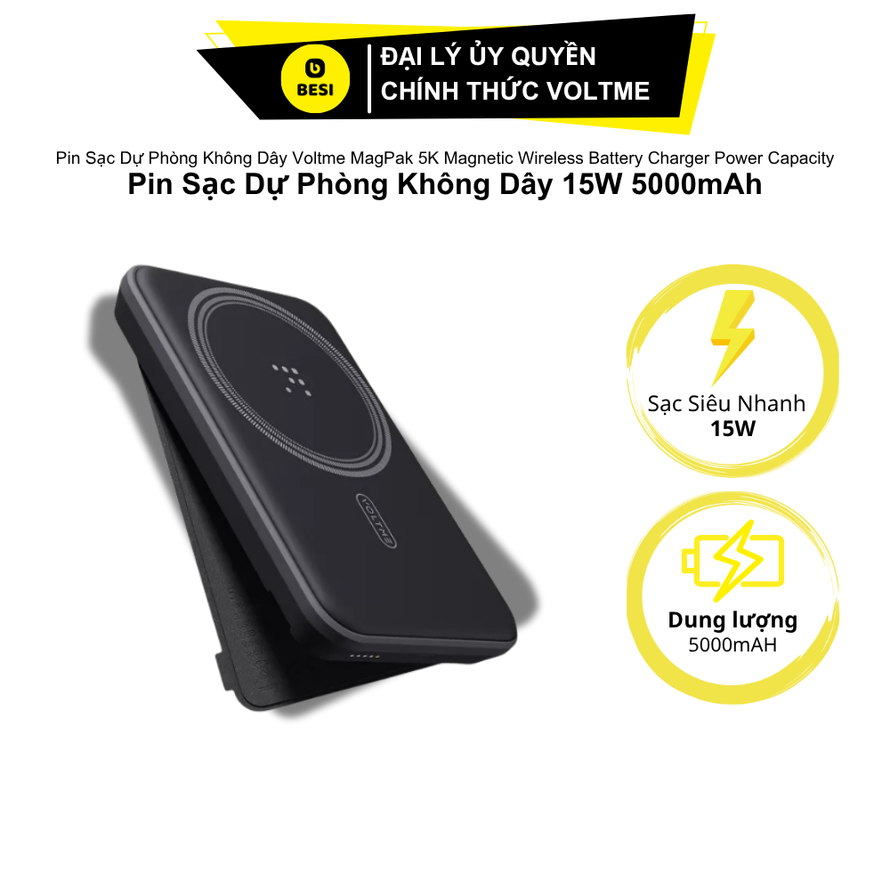 Pin Sạc Dự Phòng Voltme MagPak 5K | Hít Nam Châm, Có Chân Chống & Sạc ...