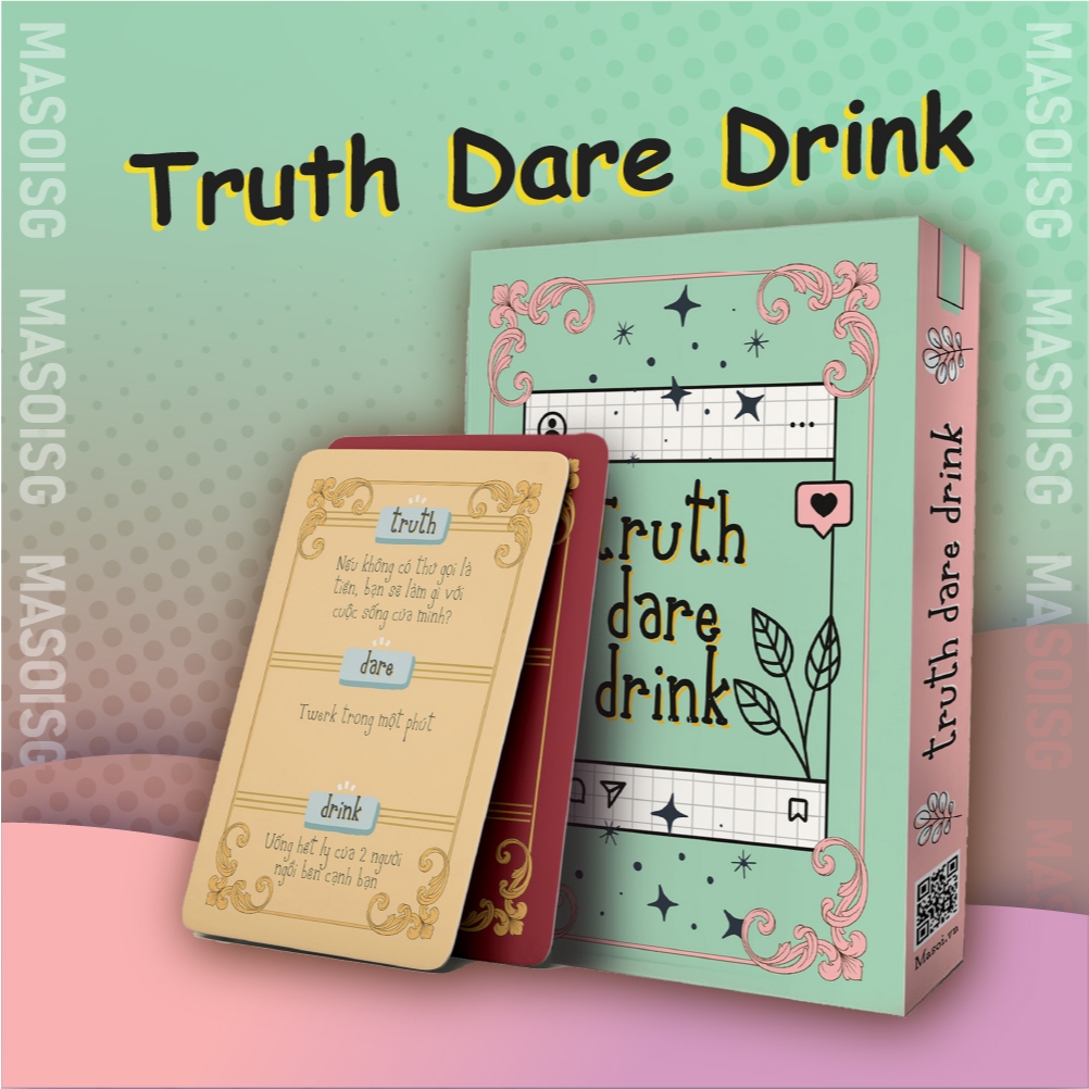 Bộ Bài Truth Dare Drink 27 Lá Giấy Cứng Party Game Nhậu Vui Nhộn Tụ Họp Bạn Bè
