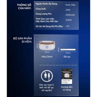 Máy rửa thực phẩm cầm tay U ULTTY WFX công nghệ Hydroxyl kép diệt khuẩn lên đến 99.99% - Hộp quà Tết
