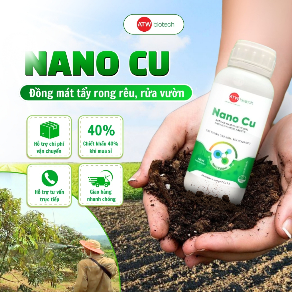 Đồng mát tẩy rong rêu, rửa vườn – Nano CU, diệt nấm khuẩn, tẩy rong an ...