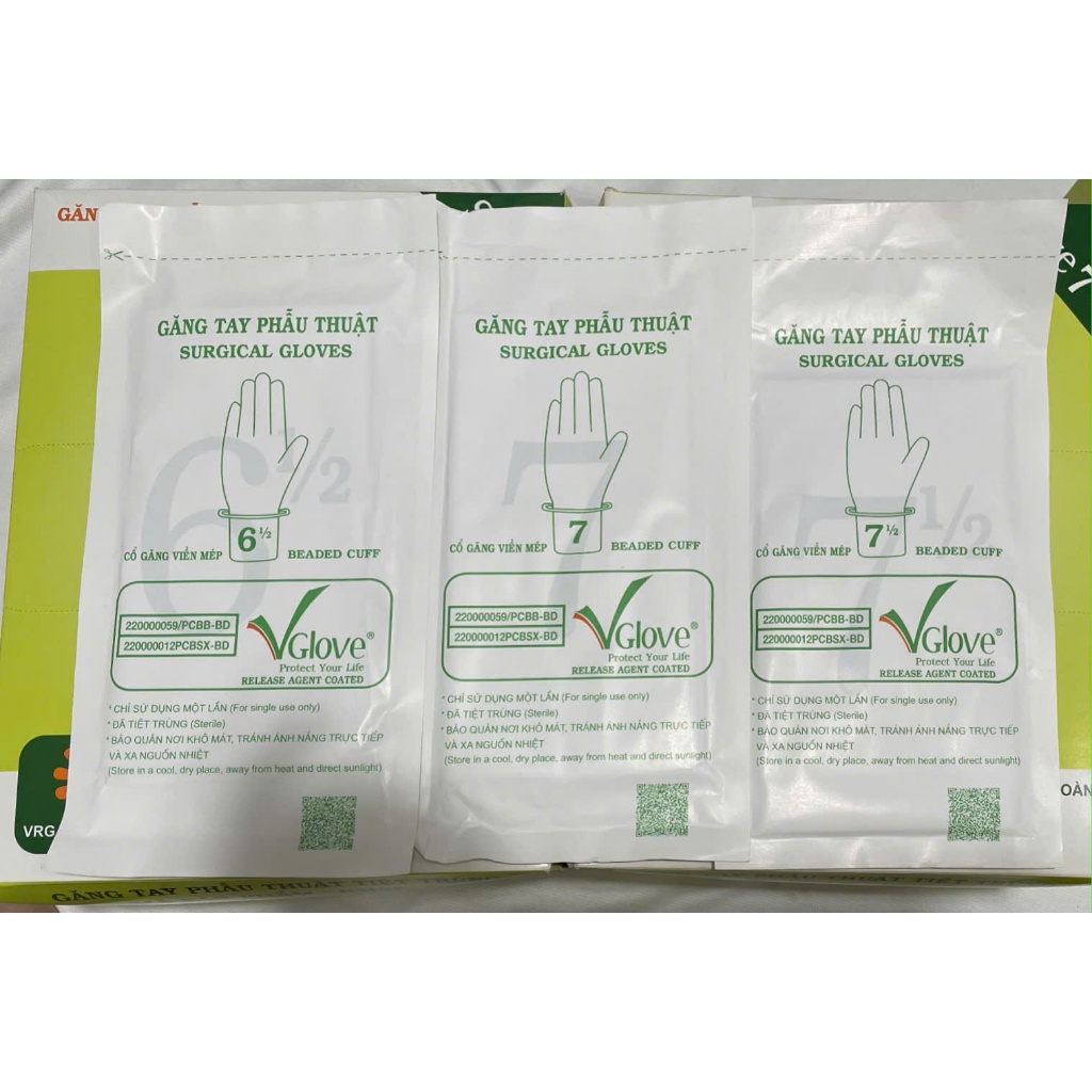 Găng tay phẫu thuật tiệt trùng VGlove, Găng tay y tế tiệt trùng mềm mại mang đến sự thoải mái ,an toàn