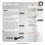 (BH 1 năm) Combo nồi nấu chậm 1 Lít Samono SW-SC10 và máy xay ăn dặm 600ml cho bé SW-MFC600, cối thủy tinh — ảnh 5