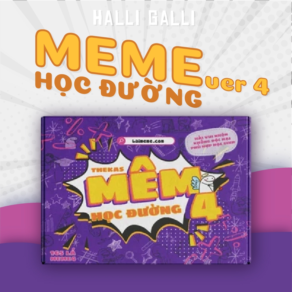 Bộ Bài Meme 4 Học Đường Giấy Cứng Vui Nhộn Đặt Câu Hỏi Chơi Nhóm Bạn THE KAS