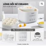 (BH 1 năm) Combo nồi nấu chậm 1 Lít Samono SW-SC10 và máy xay ăn dặm 600ml cho bé SW-MFC600, cối thủy tinh — ảnh 4