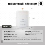 (BH 1 năm) Combo nồi nấu chậm 1 Lít Samono SW-SC10 và máy xay ăn dặm 600ml cho bé SW-MFC600, cối thủy tinh — ảnh 6