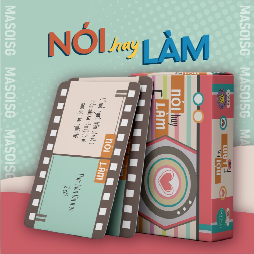Combo 10 Bộ Bài Nói Hay Làm Gia Đình Giấy Cứng Vui Nhộn Tiệc Gia Đình Chơi Nhóm Board Game