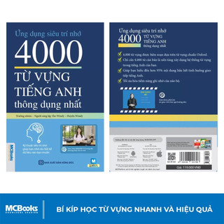 Sách - Ứng dụng siêu trí nhớ 4000 từ vựng tiếng Anh thông dụng nhất - MCBooks