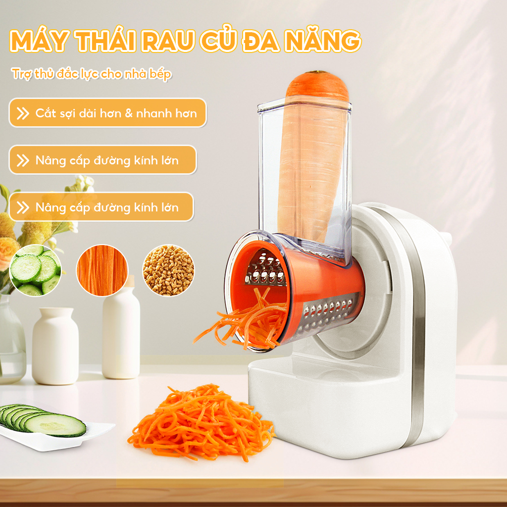 Máy thái rau điện 3 trong 1+Máy nấu ăn+Máy làm kem