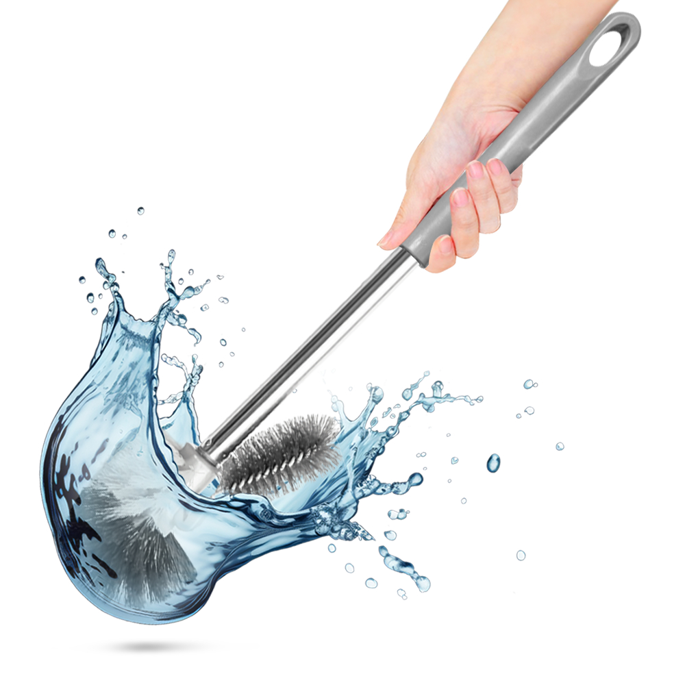 [HOẢ TỐC] Cây Cọ Chà Toilet MEGAHOME Hai Đầu Cọ Tròn Rửa Bồn Cầu, Nhà Tắm, Nhà Vệ Sinh Cán inox Hộp Đựng Kiểu Dán Tường