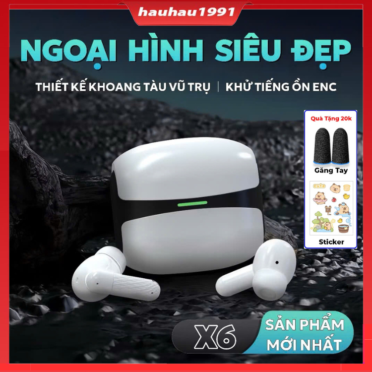 Tai Nghe Bluetooth 5.3 HiFi Không Dây Mini X6 ENC / F9 / M10 / M100 PRO Chống Nước Giảm Tiếng Ồn IPX5 , Tặng Kèm Quà.
