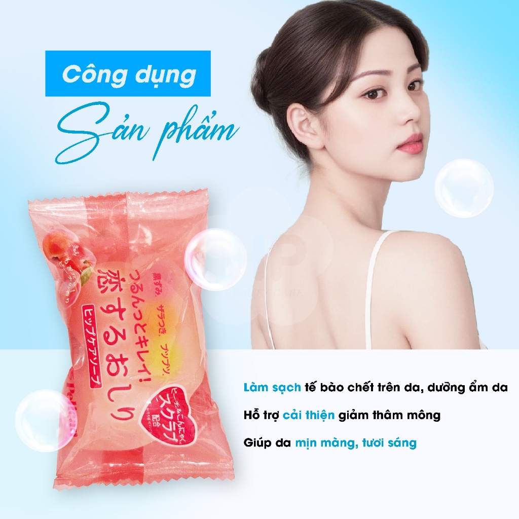 Pelican Xà Phòng Tắm Giảm Thâm Mông Hip Care Scrub Soap 35G (Phiên Bản Mini + Túi Lưới Tạo Bọt)