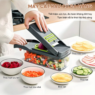 Máy cắt rau củ gia đình Khoai tây băm nhỏ Máy cắt lát nhà bếp Máy thái lát củ cải