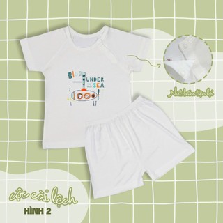 BST cộc tay cài lệch nhà Me & Con+ cho bé vải cotton mềm mịn, thoáng mát từ 6 tháng đến 5 tuổi