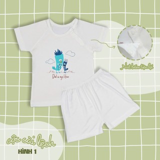 BST cộc tay cài lệch nhà Me & Con+ cho bé vải cotton mềm mịn, thoáng mát từ 6 tháng đến 5 tuổi