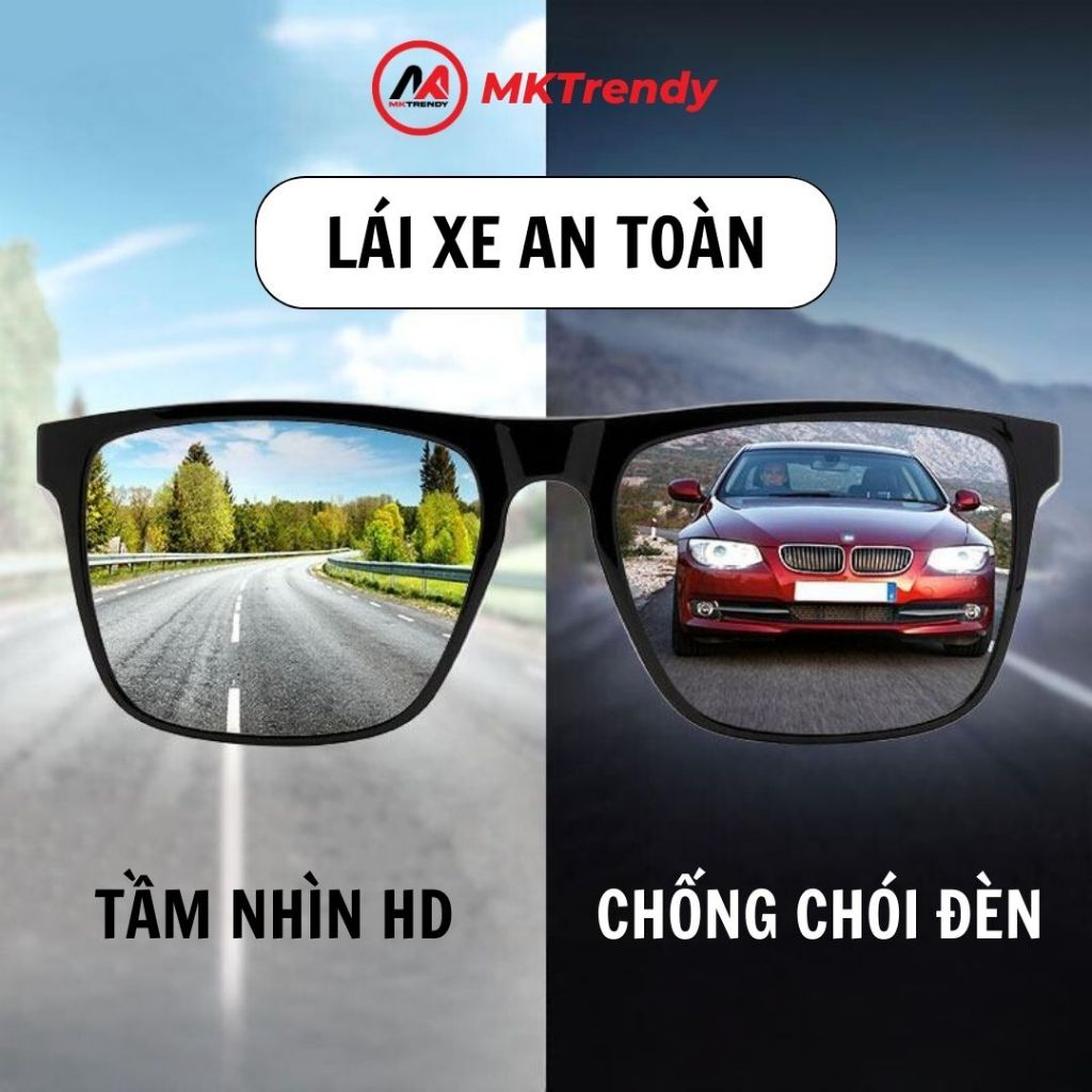 Kính râm phân cực chống chói MKTRENDY kính mát chống bụi đi đường chống tia UV thời trang nam nữ M1