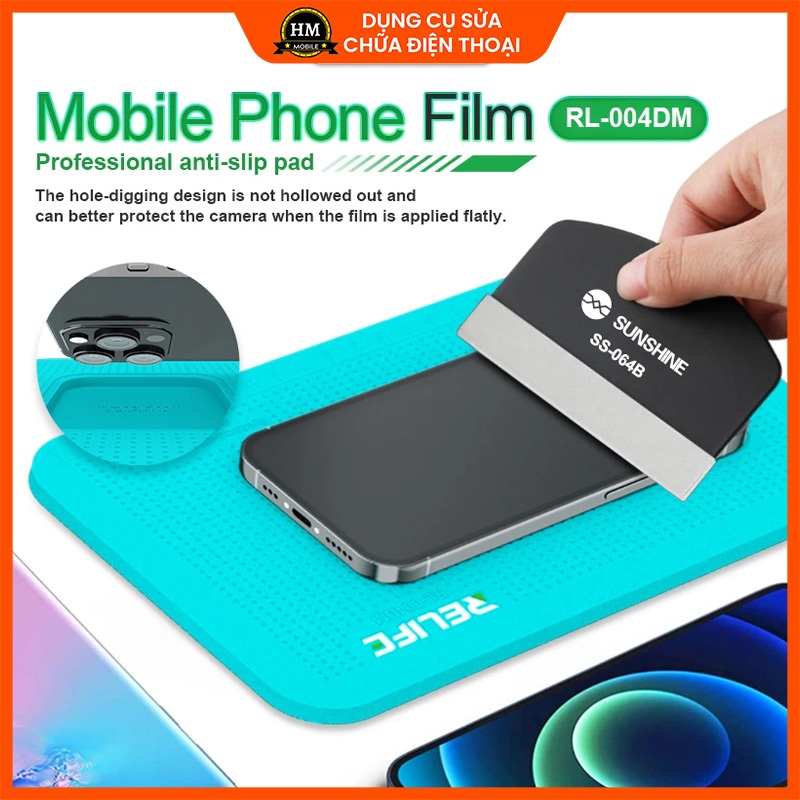 Đệm cao su chống trượt RELIFE RL-004DM kê điện thoại khi dán màn hình, cường lực, hỗ trợ dán
