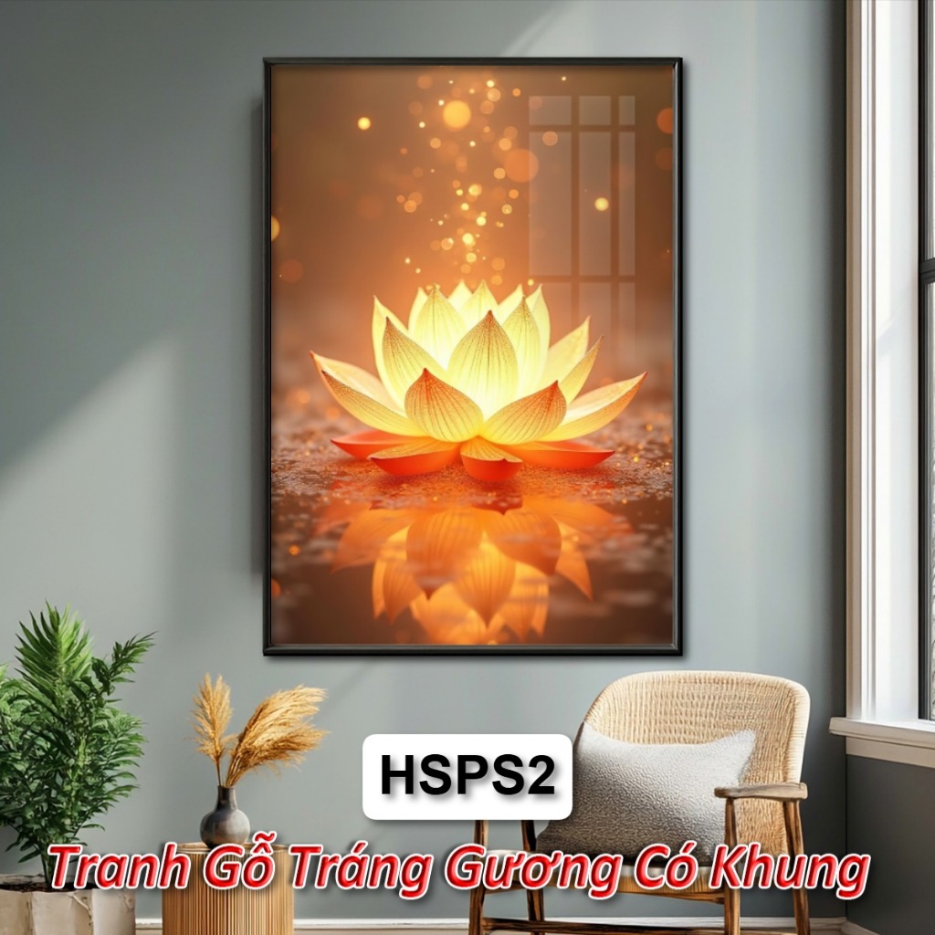 Tranh Gỗ Treo Tường Tráng Gương Hoa Sen Tông Màu Phát Sáng Mang Lại Tài Lộc Và Sức Khỏe Cho Gia Chủ