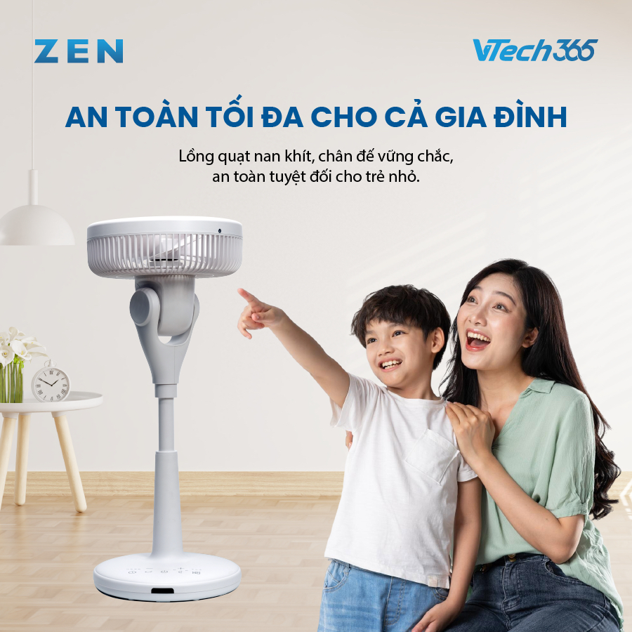 Quạt tuần hoàn VTech ZEN, Quạt Đối Lưu, Quạt lưu thông không khí Thông Minh, tiết kiệm điện
