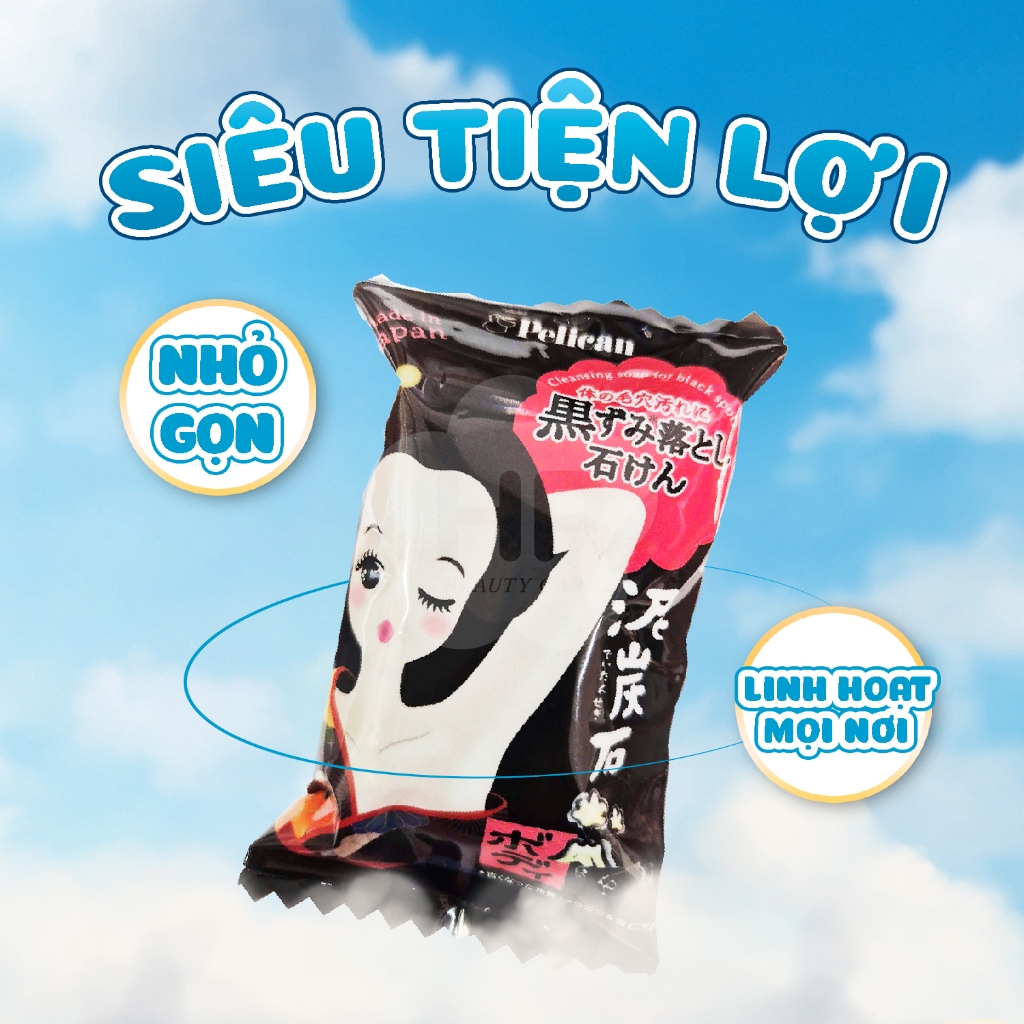 Xà Phòng Giảm Thâm Nách Và Làm Sạch Cơ Thể Pelican 50G (Phiên Bản Mini + Túi Lưới Tạo Bọt)