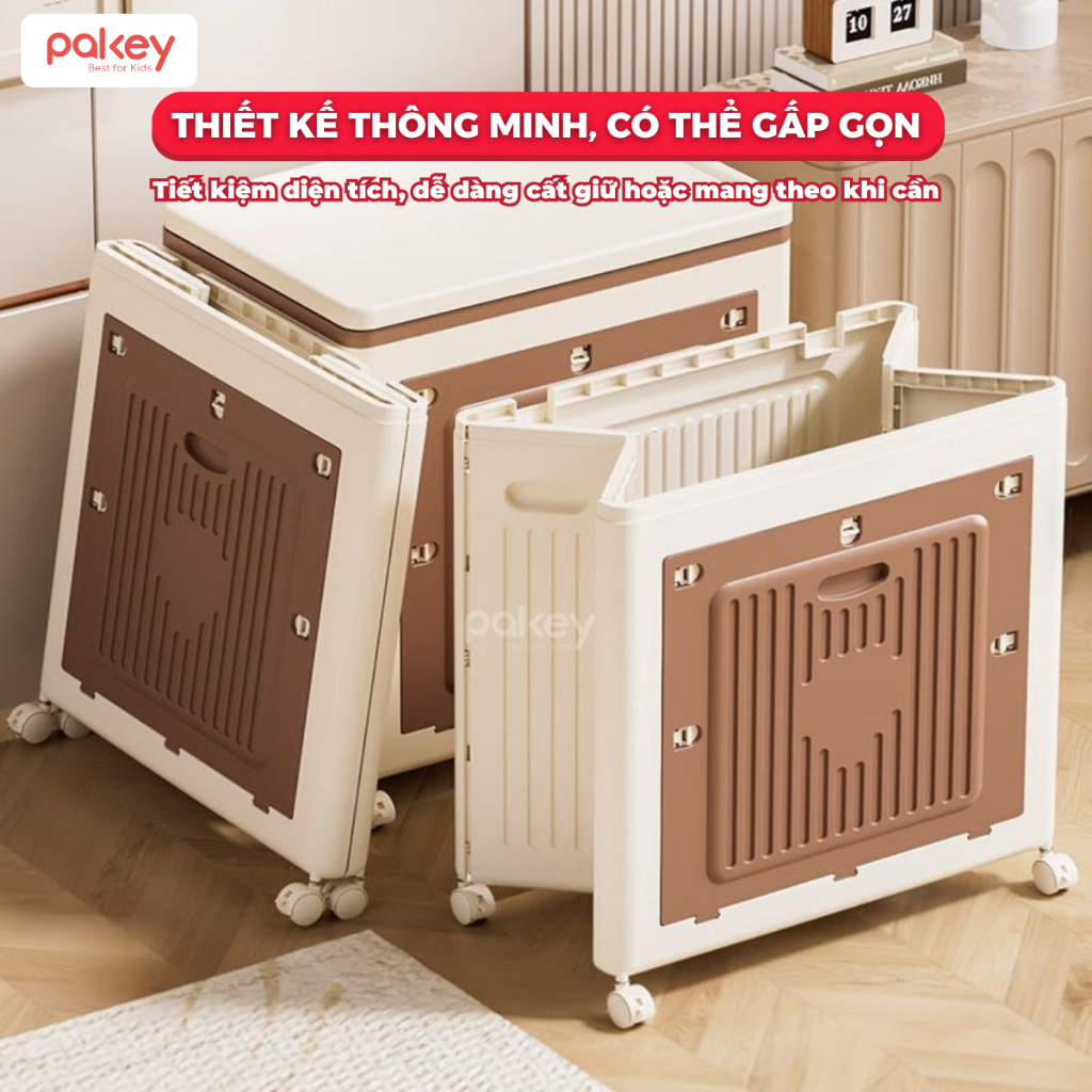 [NEW] Thùng Đựng Đồ Cỡ Lớn 139 Lít, Hộp Nhựa Đựng Đồ Gấp Gọn Đa Năng Có Bánh Xe, Xếp Chồng Lên Nhau