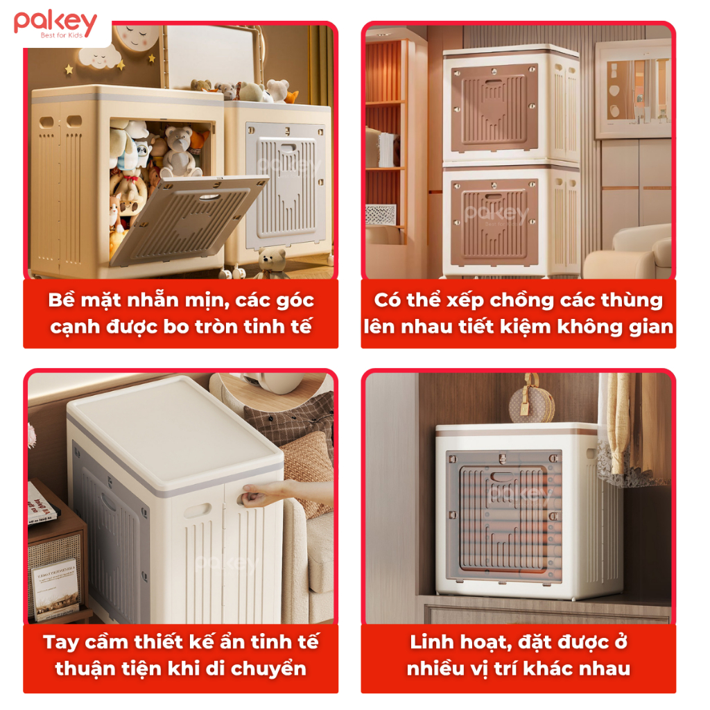 [NEW] Thùng Đựng Đồ Cỡ Lớn 139 Lít, Hộp Nhựa Đựng Đồ Gấp Gọn Đa Năng Có Bánh Xe, Xếp Chồng Lên Nhau