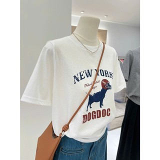 Áo thun nữ ngắn tay in hình Dog , áo thun form rộng basic mặc đi chơi đi học, áo thun nữ cotton,