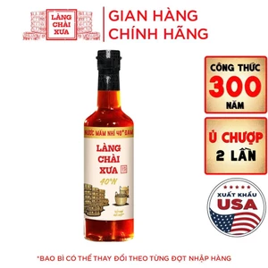 Nước mắm nhỉ Làng Chài Xưa độ đạm 40N nhãn vàng chai thủy tinh 500ml ủ chượp 2 lần
