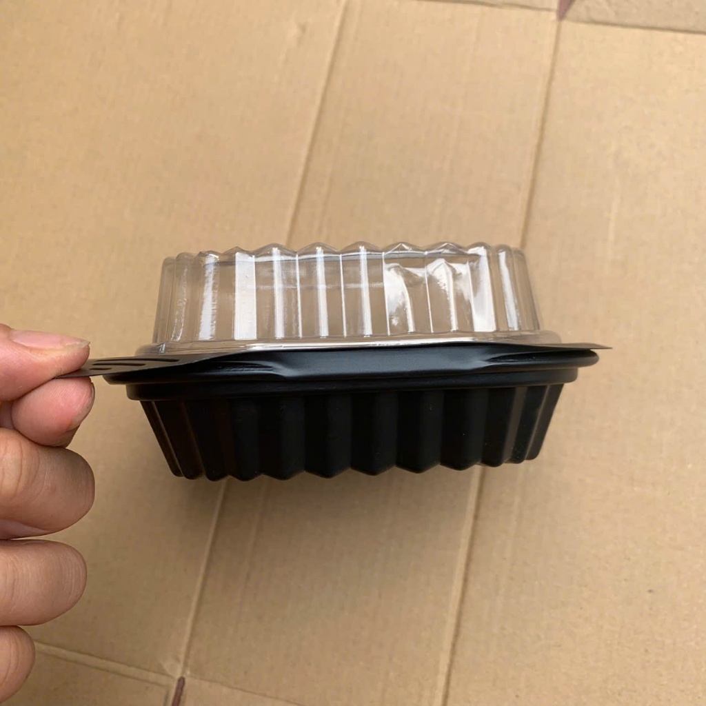 10 Hộp Nhựa Đế Đen HT12 ,H05 (Kèm Nắp) Dùng Một Lần