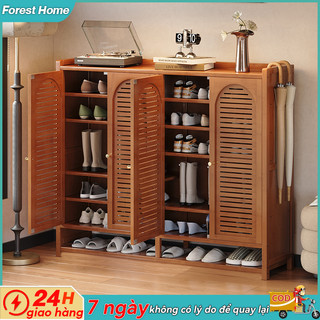 Tủ Giày Tre Có Cửa Lớp Giá Để Giày Bằng Gỗ Giá Giày Tiết Kiệm Không Gian Dụng Cụ Tổ Chức Lưu Trữ Giày