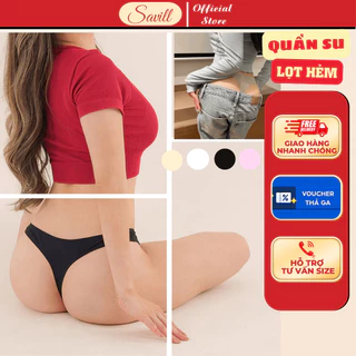 Quần Lọt Khe Nữ Trong Suốt Viền Ép, Quần Chip Nữ Tam Giác Liền Mạch Có Lớp Đáy Cotton SAVILL L617
