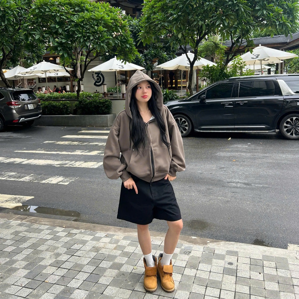 Áo khoác nỉ Hoodie zip ChillPop Calem.Club chất vải nỉ 2 da Boxy form rộng unisex nam nữ - có kèm ghim cài mỗi áo