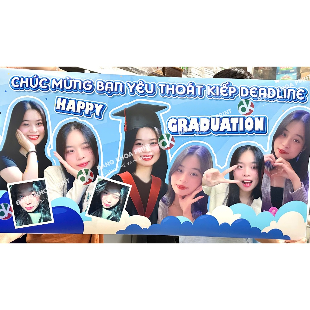 In PP băng rôn, banner tốt nghiệp, cổ vũ, chúc mừng sinh nhật, 20/11 , 8/3 - Free thiết kế - Khách cần gấp nhắn shop