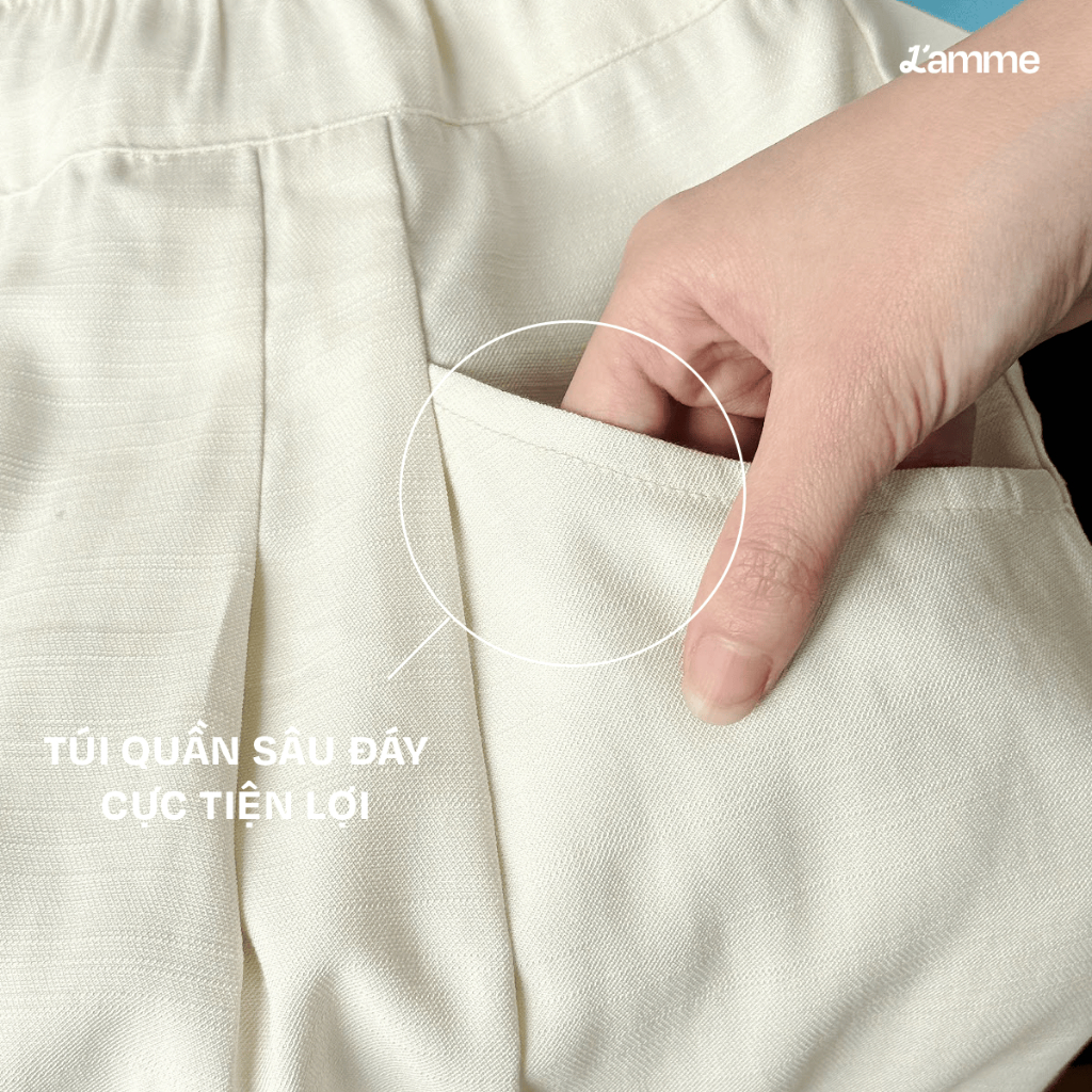 Quần short đũi cạp chun dây rút Uni Short quần đùi bầu vải đũi, dáng suông rộng, mát lạnh  BY L'AMM