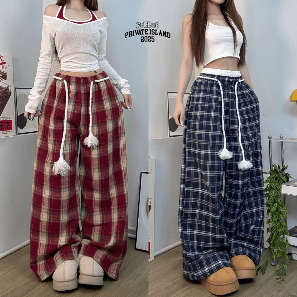 QUẦN NỈ DẠ ỐNG RỘNG KÈM DÂY THỪNG FFCLUB MIX - UNISEX NAM NỮ