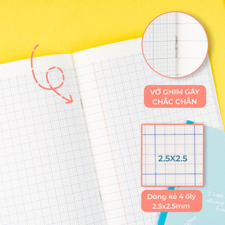Combo 10 Vở 4 Ô Ly 48 Trang Giấy 100gsm, Vở 4 Ô Li  CLASSMATE Cao Cấp Dành Cho Bé Tập Viết