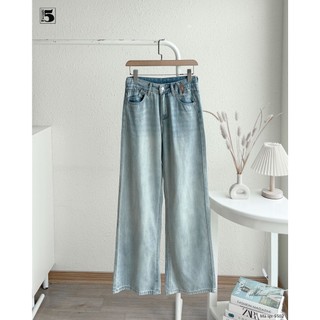 Quần Jean Cạp Cao Ống Suông Túi Xéo Cá Tính TwentyFive Fashion – 5502